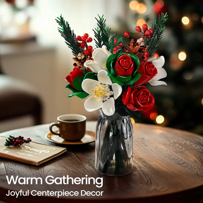 Yellow Flower Bouquet Building Set Block Roses Artificial Flowers Brick