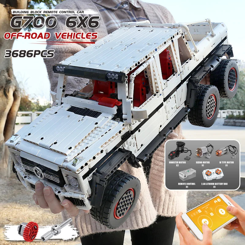 APP&RC Motorized G63 6X6 Off-Road SUV Car