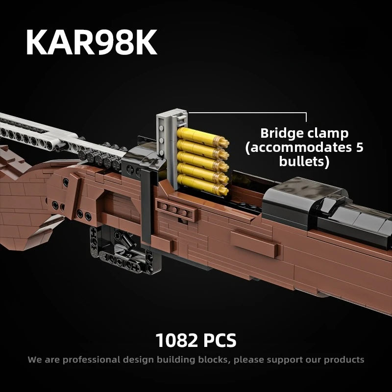 Kar 98k Sniper Rifle Building Blocks Emissibility With Bullet Assemble Gun Bricks
