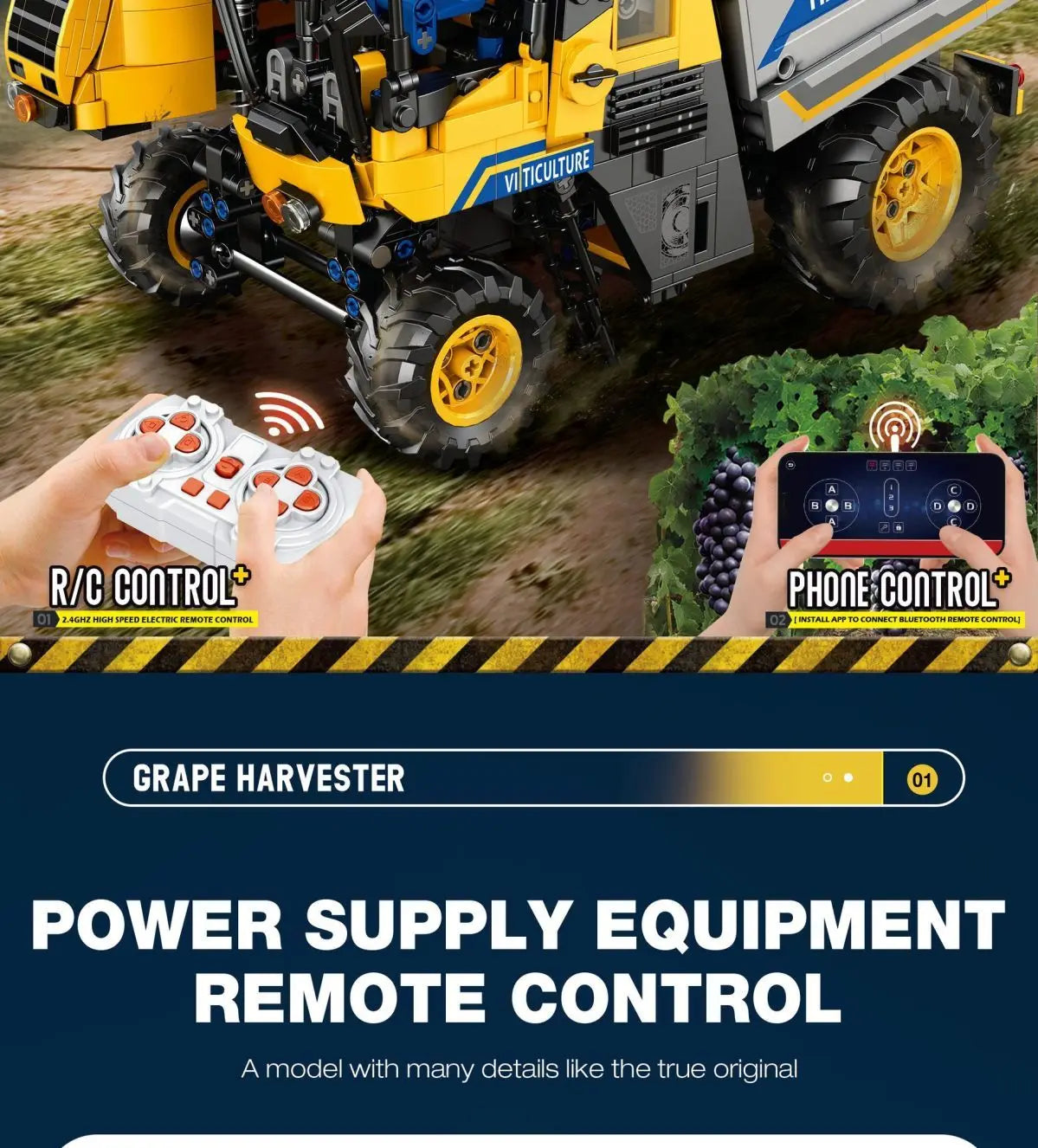 Grape Harvesting Machine Adult High-Difficulty Building Blocks