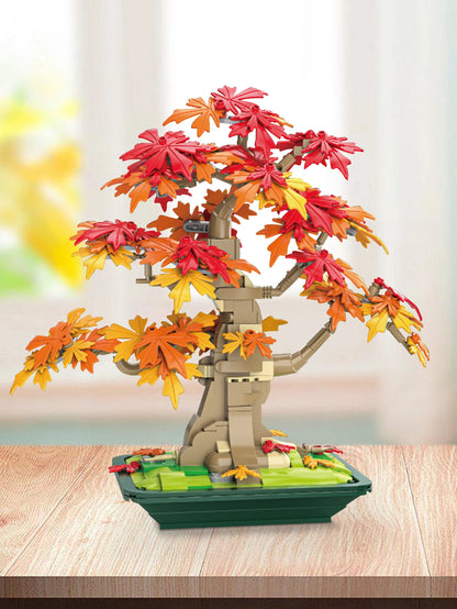 Bonsai maple tree home decoration, Building blocks tree model