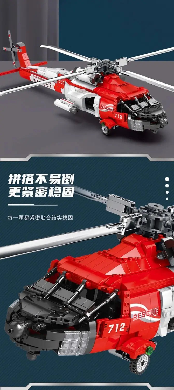 Rescue Helicopter Blackhawk Boys Building Block