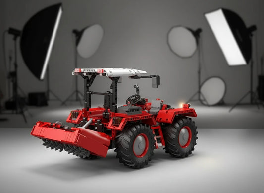 Agricultural Tractor RC Building Blocks Set (Harvester, Disc Harrow, Plow Truck)