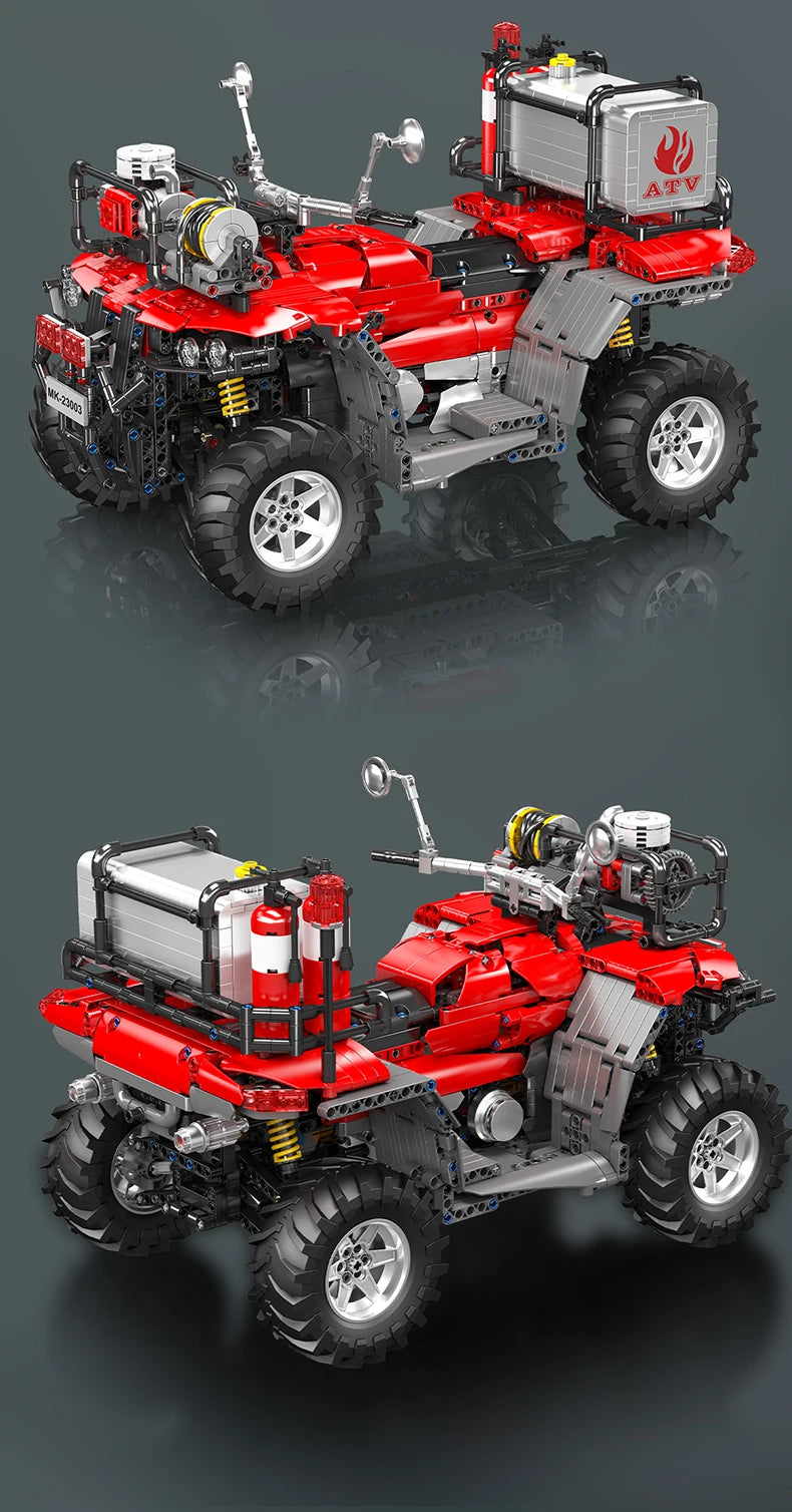 ATV Firefighting Rescue Vehicle Building Blocks RC Electric Motorcycle