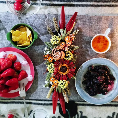 Flower Brick Blocks Dried Flowers Centrepiece Building Blocks