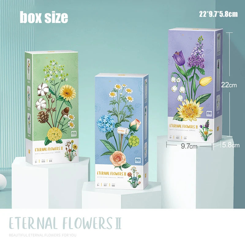 Flower Building Blocks DIY Plant Bonsai Decoration Rose