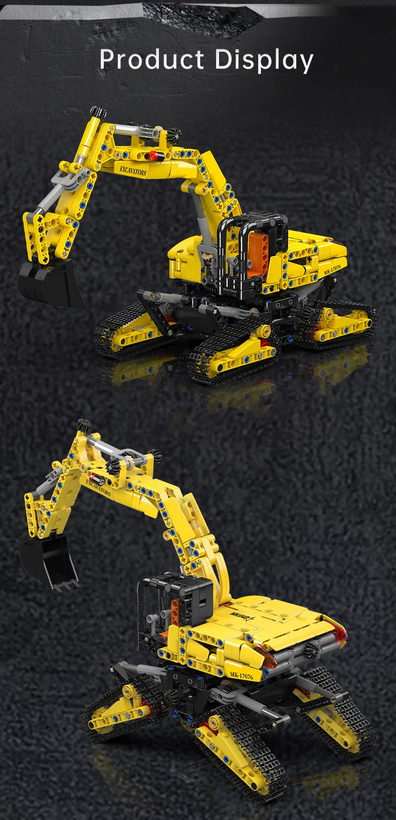 4 Link Track City Excavator Building Blocks Vehicle