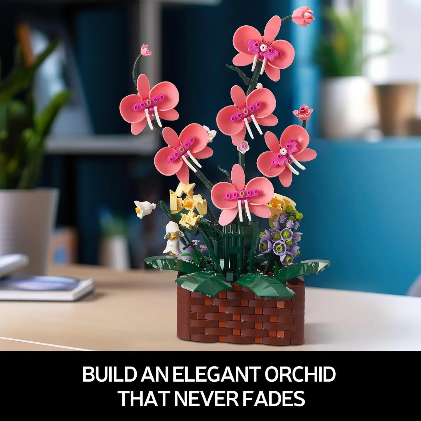 Moc Orchids Potted Building Blocks Succulents Potted Model