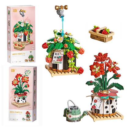 Flower Building Blocks Mini Potted Plant Bouquet