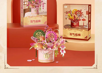 LOZ-1964 Spring Festival New Year rose building