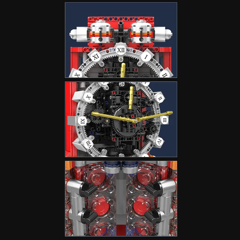 Technical Clock Toys The Motorized Engine Clock Blocks