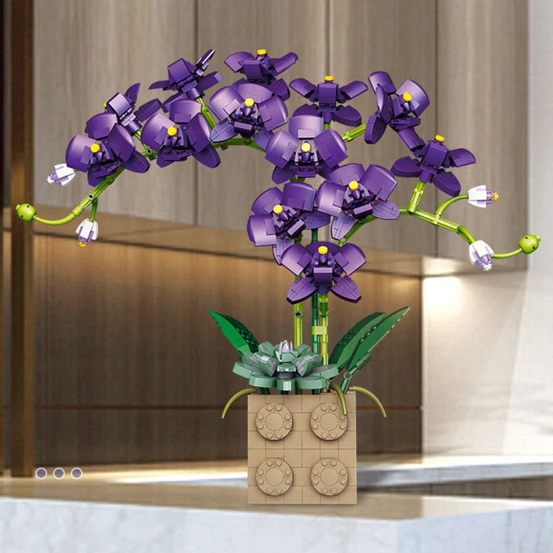 MOC Eternal Orchid Flower Building Block