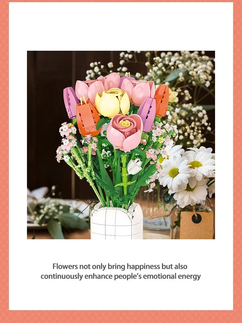 KNEW BUILT 3D Eternal Flower Phalaenopsis Building Block