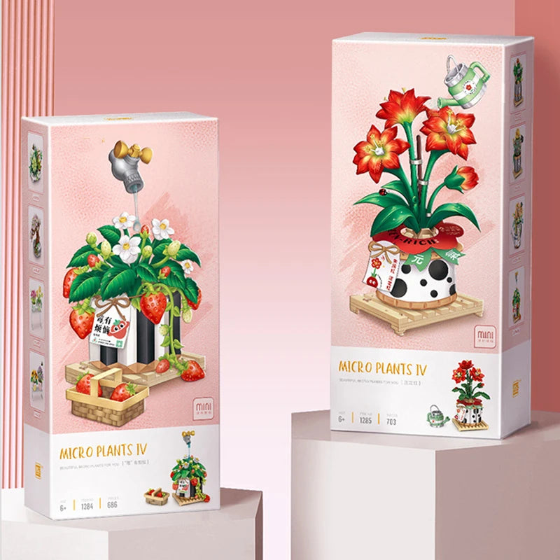 Flower Building Blocks Mini Potted Plant Bouquet