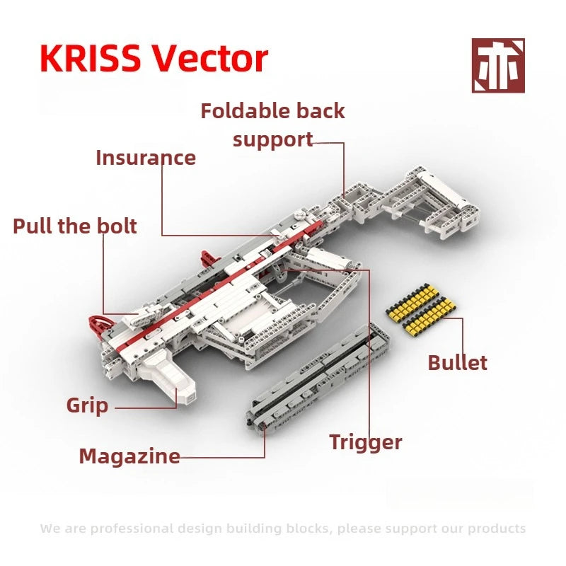 2 Types Creative KRISS Vector Gun Building Block