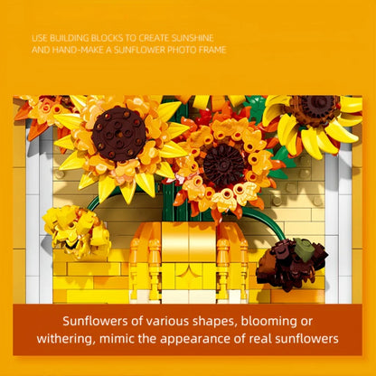 KNEW BUILT 3D Sunflower Photo Frame Building Block l