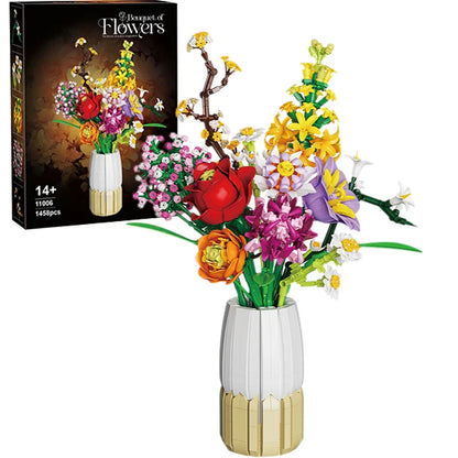 Sunflower Building Blocks Flower Bouquet Vase