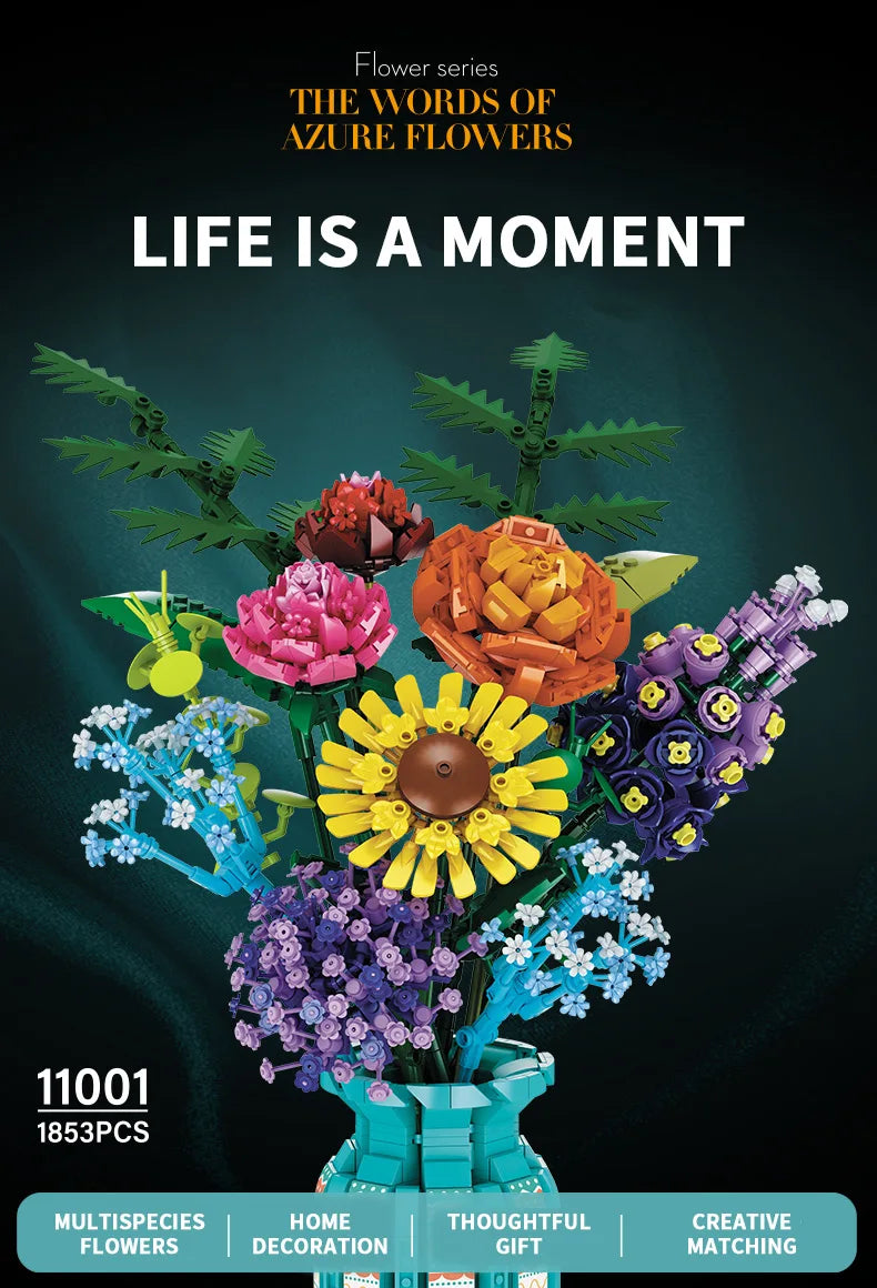 Sunflower Building Blocks Flower Bouquet Vase