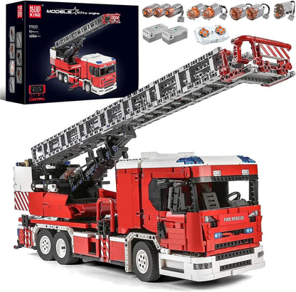 Fire Truck RC Building Blocks with Turntable Ladder