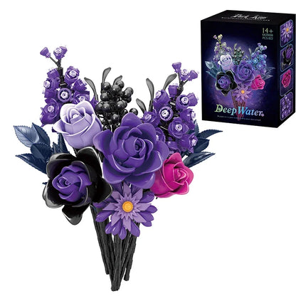 Purple Bouquet Model Bricks  Decoration
