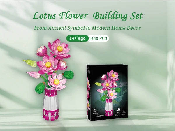 Lotus Flower with Vase Building Blocks
