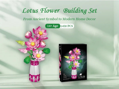 Lotus Flower with Vase Building Blocks