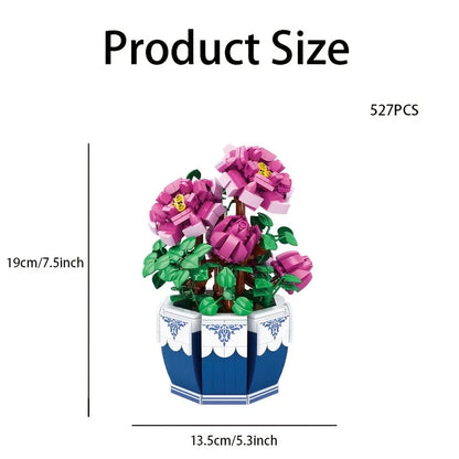 Flower Bouquet Exquisite Peony Building Blocks