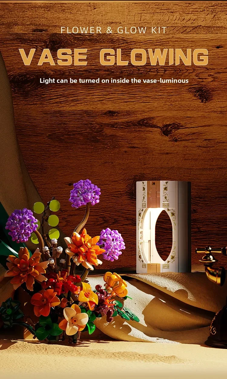 Spring Bouquet Building Blocks Daisy Bouquet Flower Model Bricks