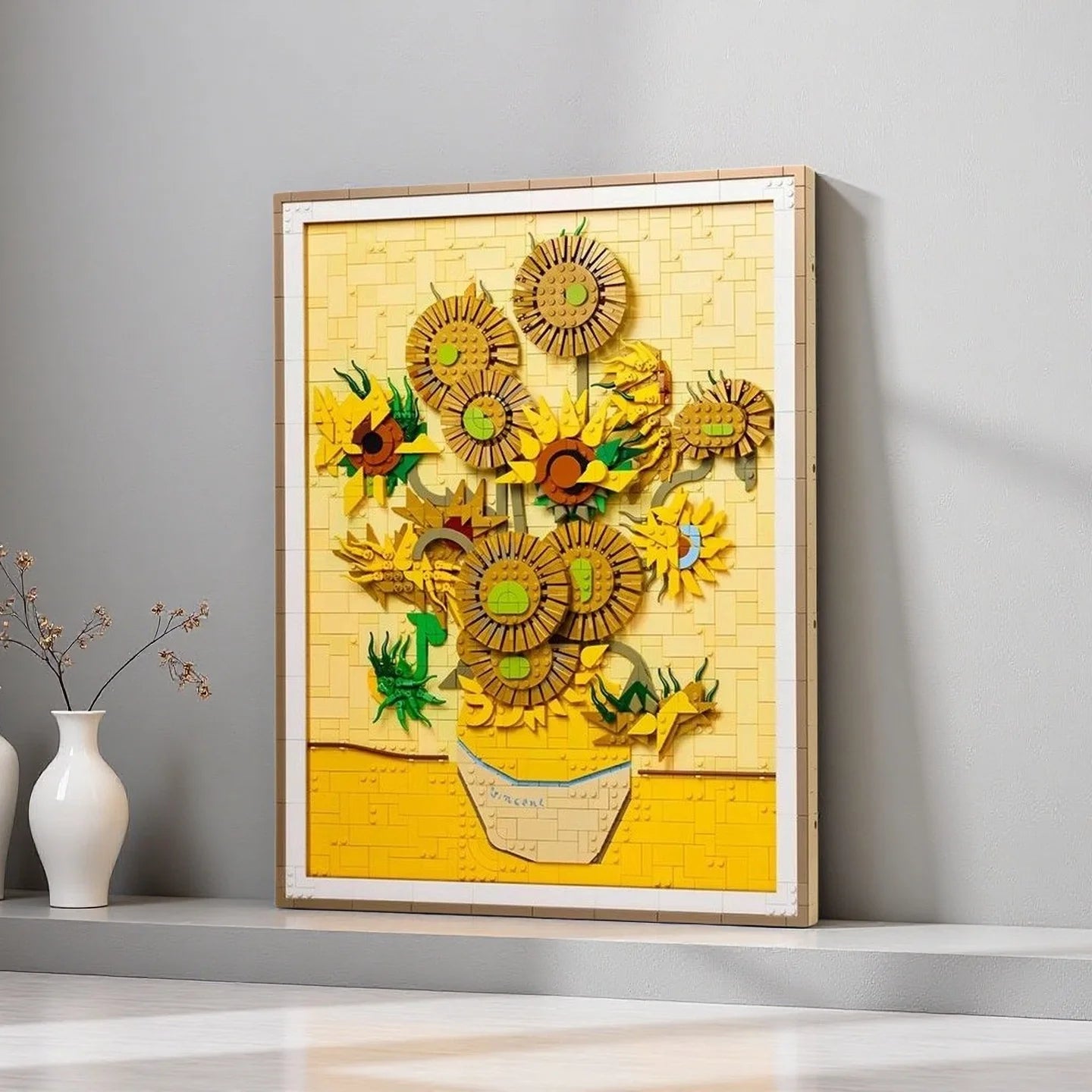 Van Gogh girasol mural artístico 3D