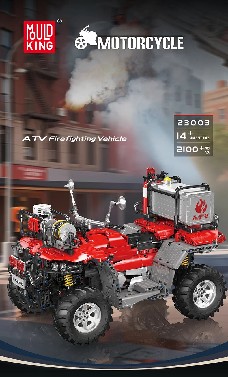 ATV Firefighting Rescue Vehicle Building Blocks RC Electric Motorcycle