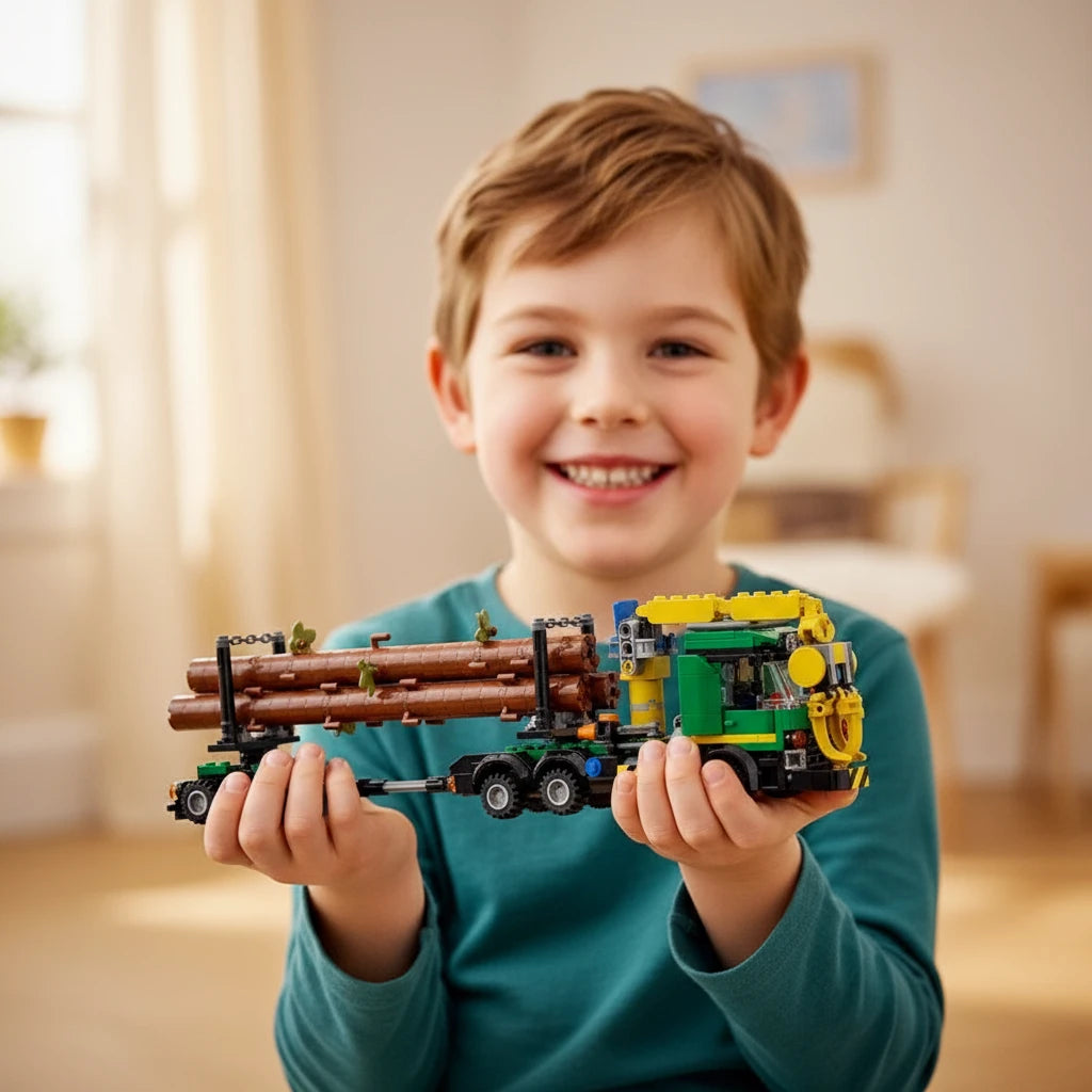 Logging Truck With Pole Trailer Modular Blocks