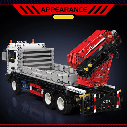 Truck with Crane Building Block Assembly Car Brick