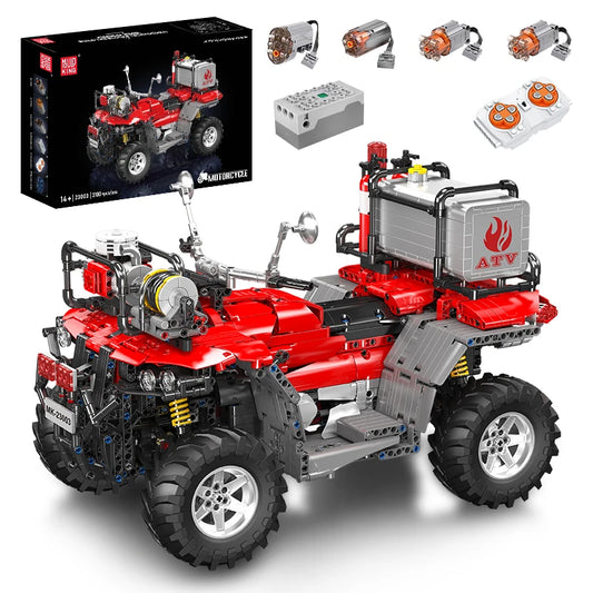 ATV Firefighting Rescue Vehicle Building Blocks RC Electric Motorcycle