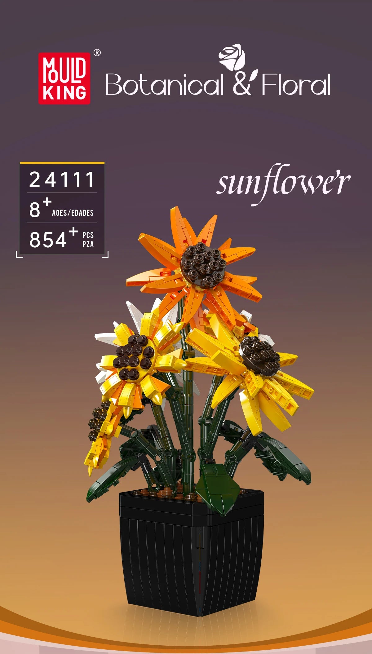 Potted Sunflowers Building Blocks Flower Plants Series Home Decor