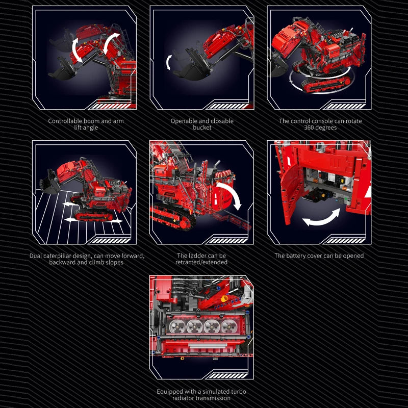 Excavator Building Block Assembly Car Brick