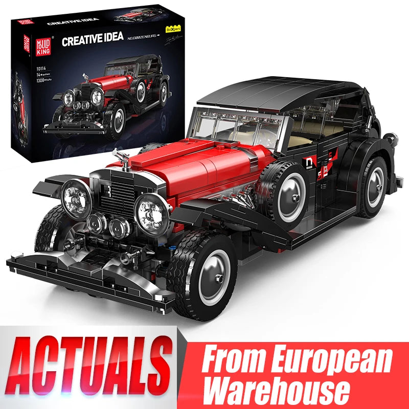 The Red Vintage Car Building Block
