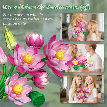 Lotus Flower with Vase Building Blocks