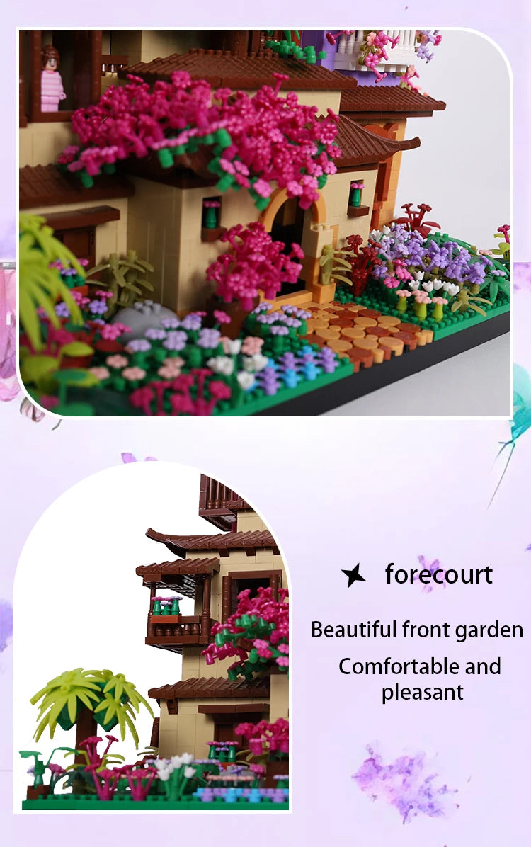 Architecture Cherry Blossom Villa Tree House Micro Blocks