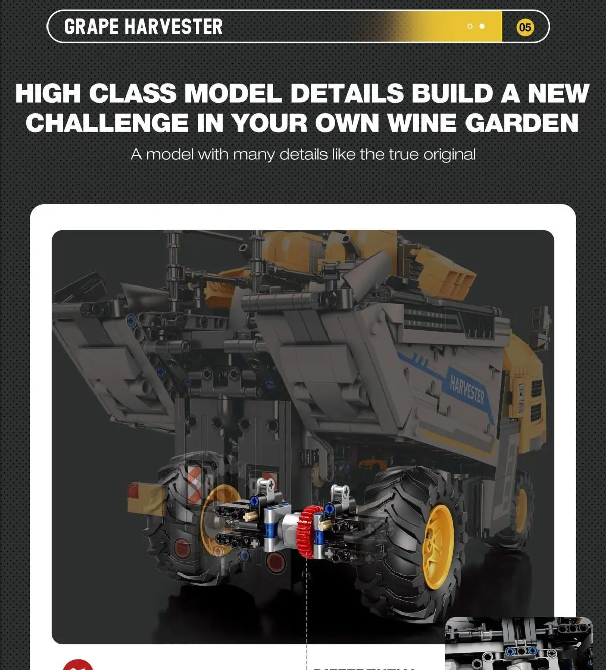 Grape Harvesting Machine Adult High-Difficulty Building Blocks