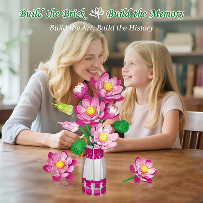 Lotus Flower with Vase Building Blocks