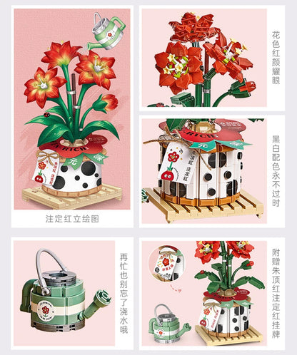 Flower Building Blocks Mini Potted Plant Bouquet