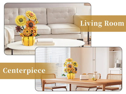 Sunflower Building Blocks Flower Bouquet Vase