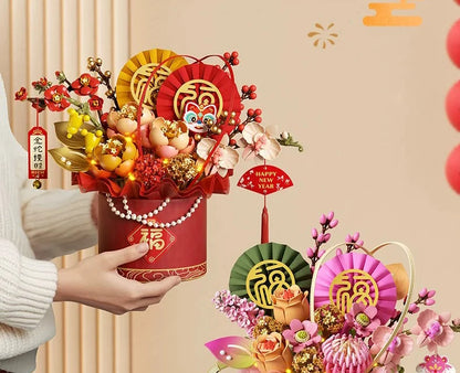 LOZ-1964 Spring Festival New Year rose building