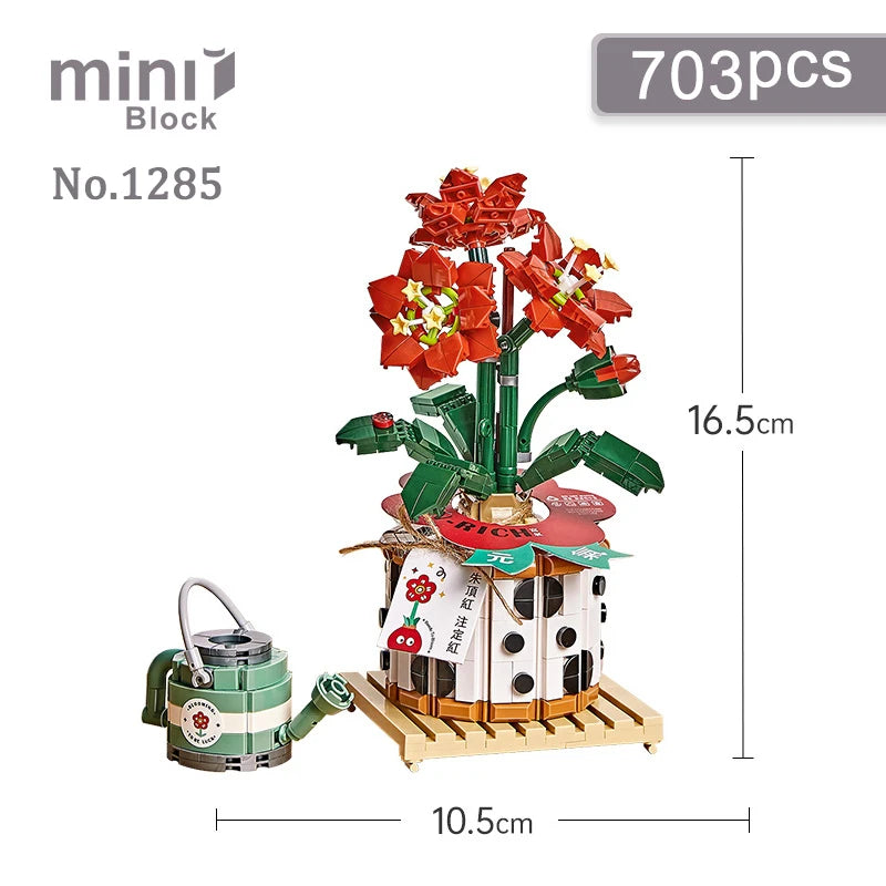 Flower Building Blocks Mini Potted Plant Bouquet