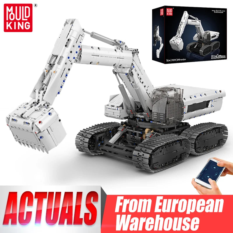 Mould King 17079 Technical Car Toys The RC Sci-Fi Excavator Building Block Enginerring Truck Brick Set Kids Christmas Gift