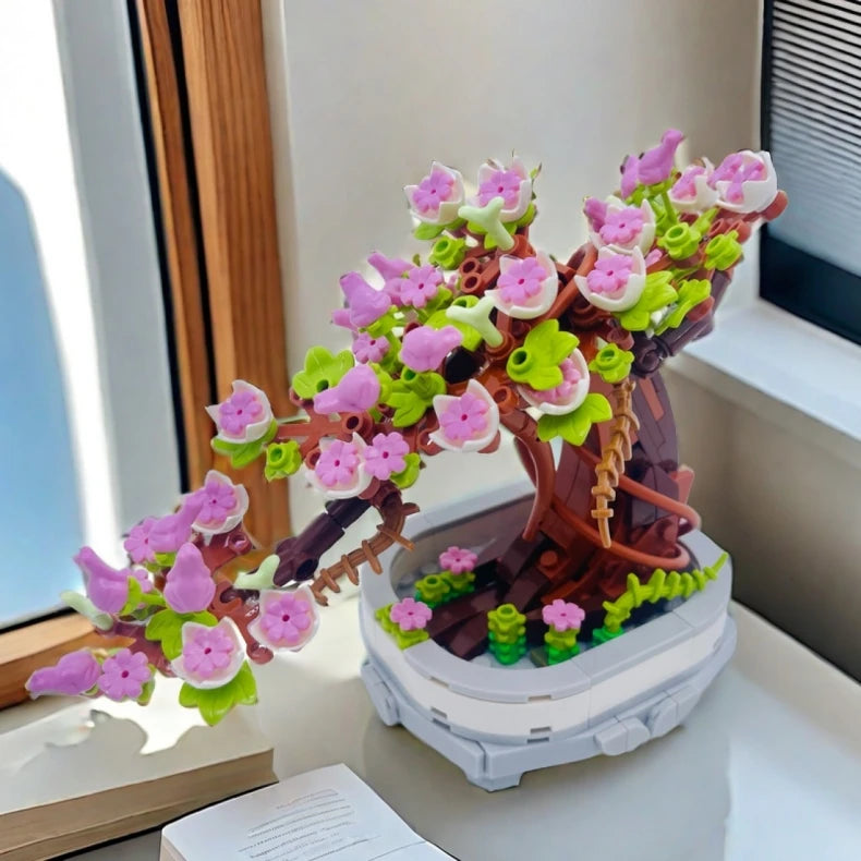 Bonsai Building Block Flower Creative Plant