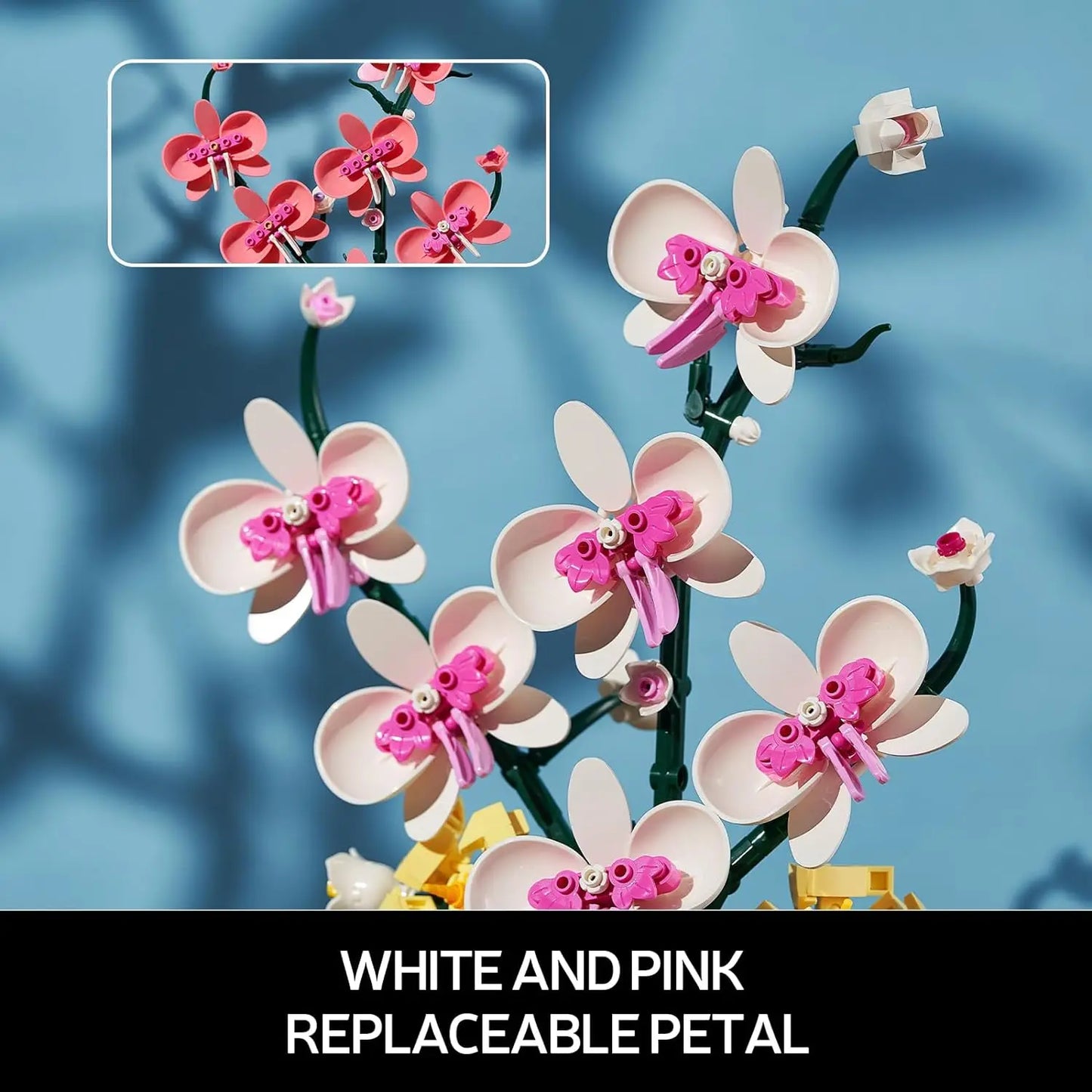 Moc Orchids Potted Building Blocks Succulents Potted Model