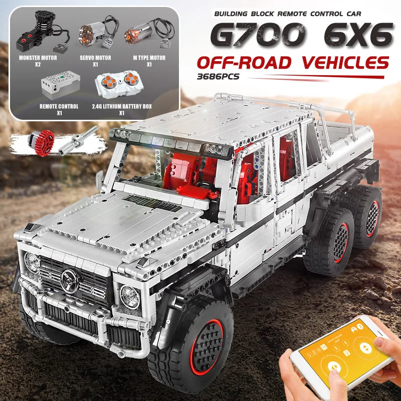 APP&RC Motorized G63 6X6 Off-Road SUV Car
