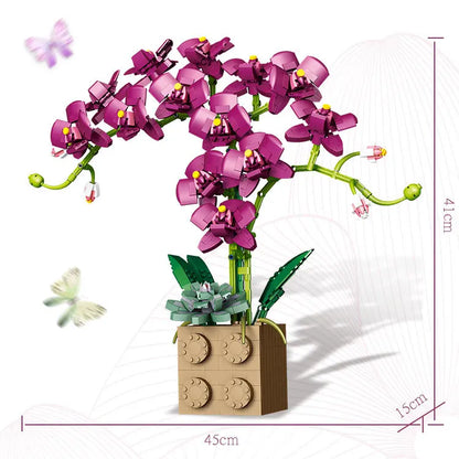 MOC Eternal Orchid Flower Building Block