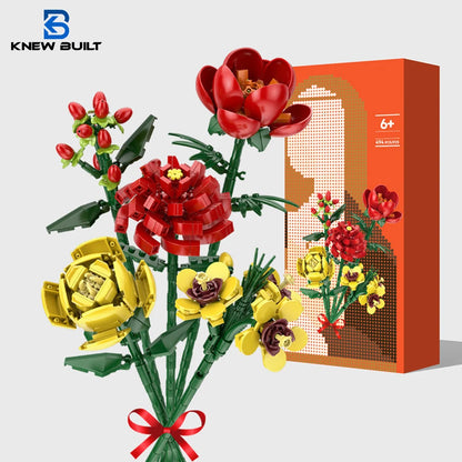 KNEW BUILT Flower Bouquet 3D Model Toy Mini Build Blocks